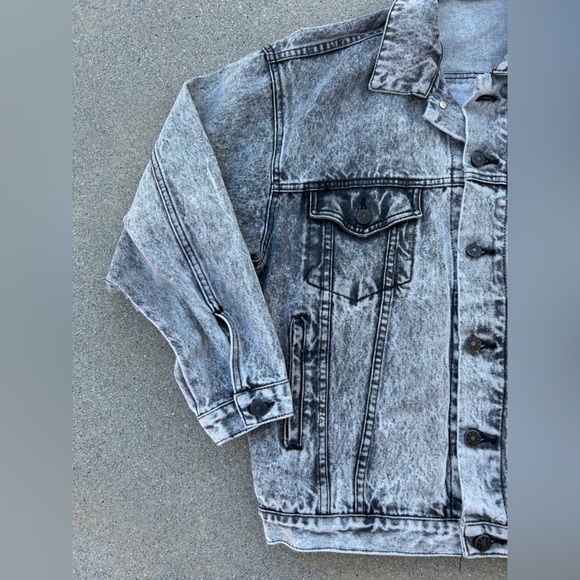 Vintage Roberto Orsini Men's Black/Grey Denim Jacket Size Small 100% Cotton - Picture 4 of 12